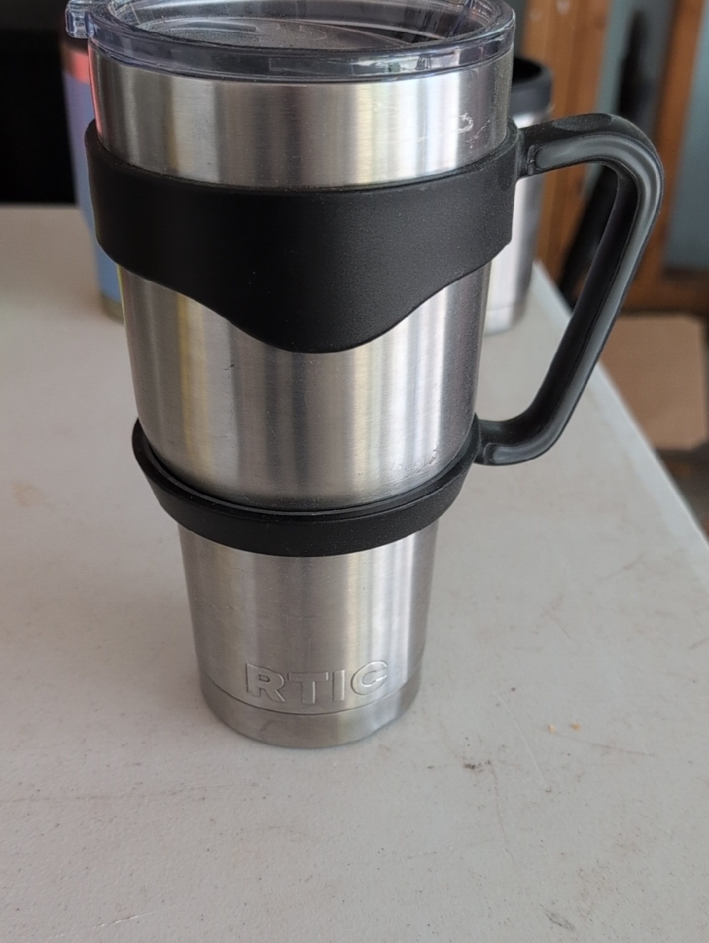 RTIC Stainless Steel Travel Mug with Black Handle and Grip